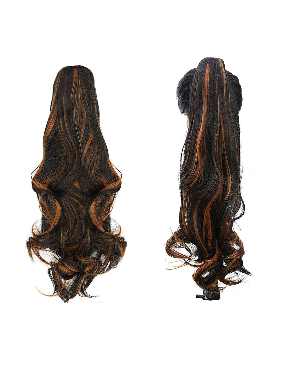 D-Divine Tape-In Wavy Ponytail Extensions - Highlighted Golden - 24 Inch