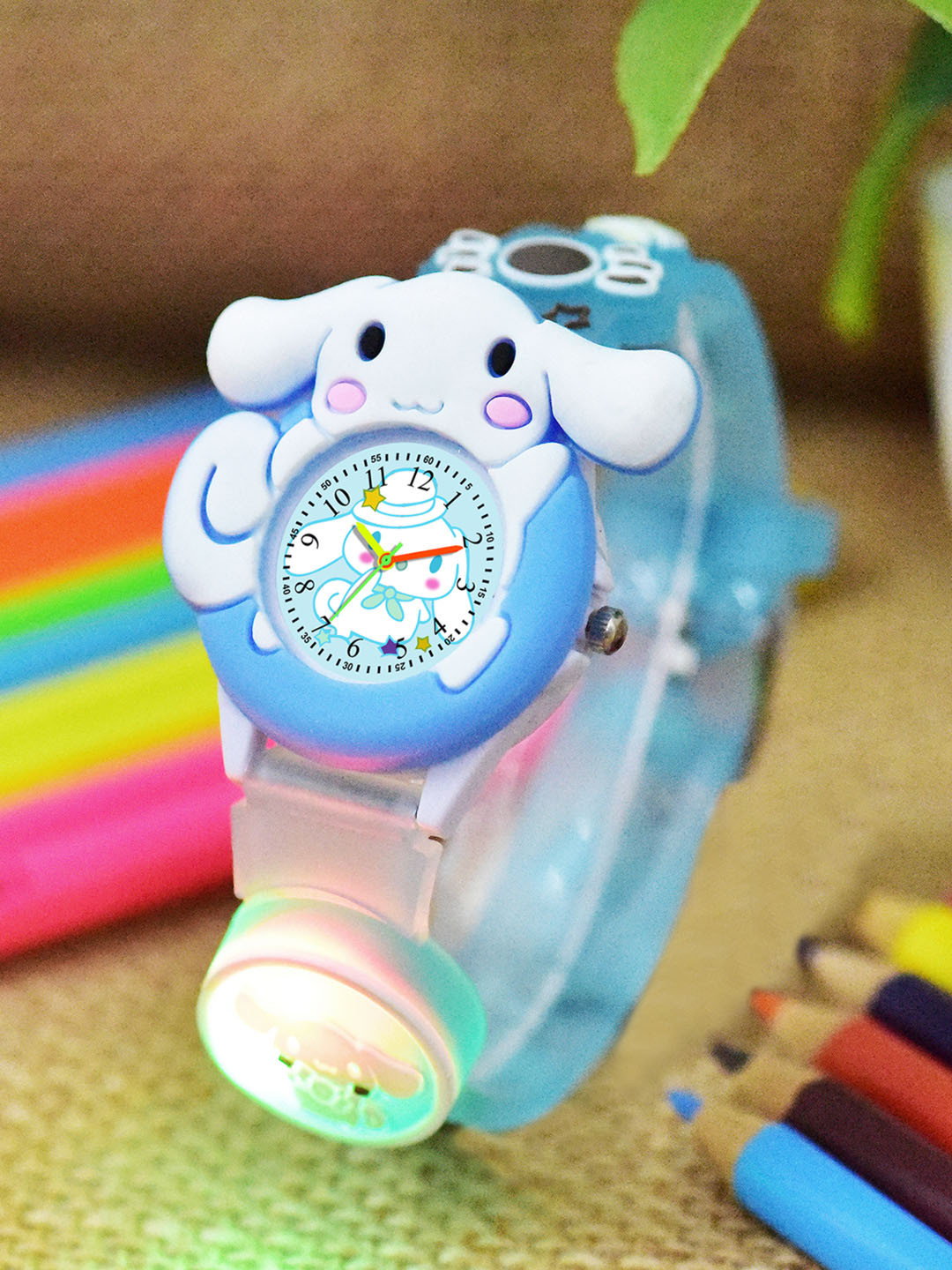 Shocknshop Girls Patterned Dial & Straps Analogue Watch 332 Cinna Blue