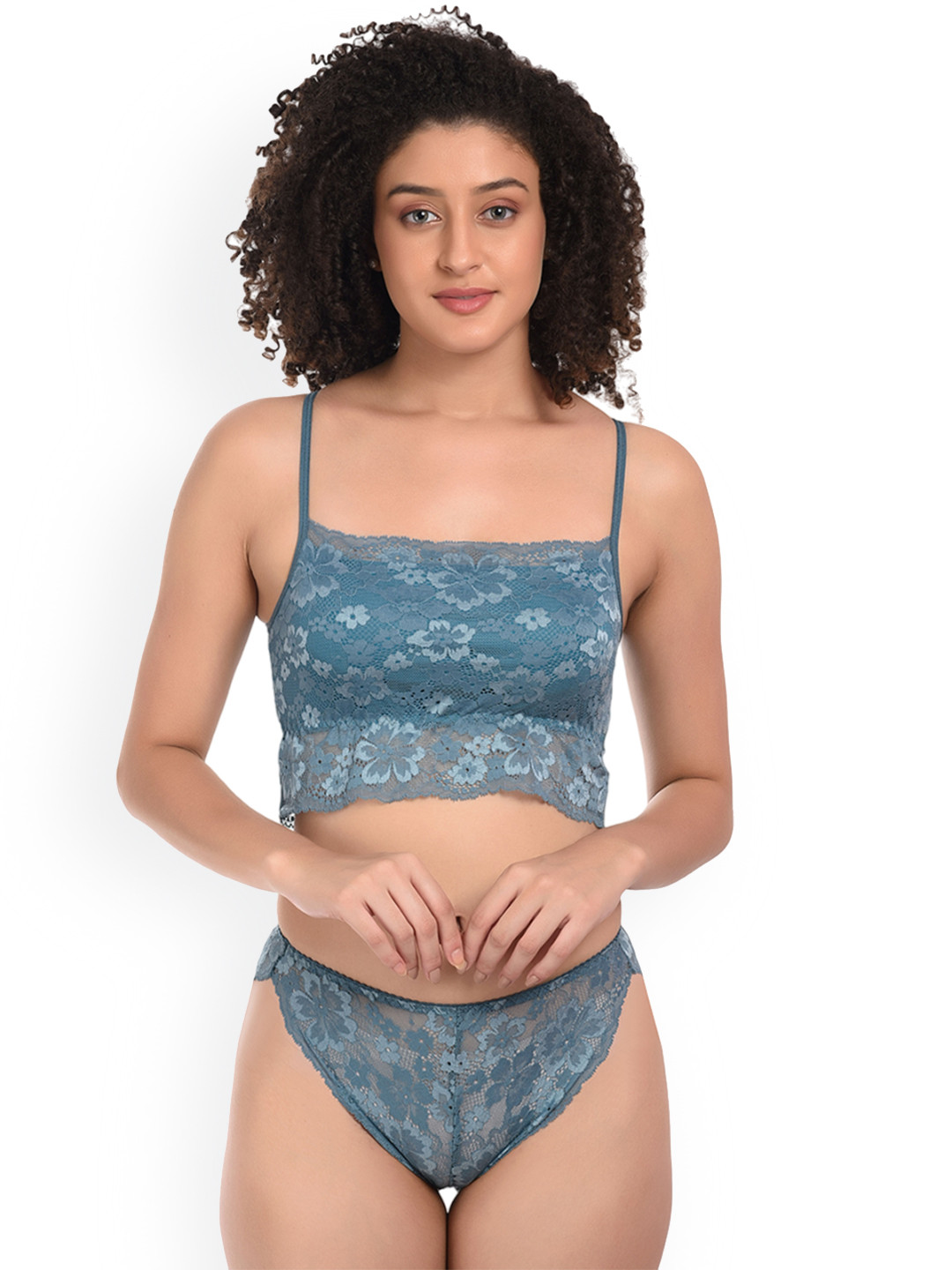 new blue eyes Women Self-Designed Lingerie SetGREEN2_30
