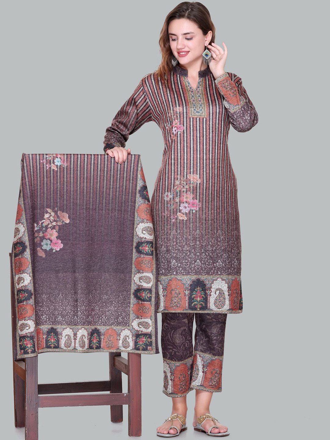 Melvin Floral Printed Kurta with Trouser & Dupatta