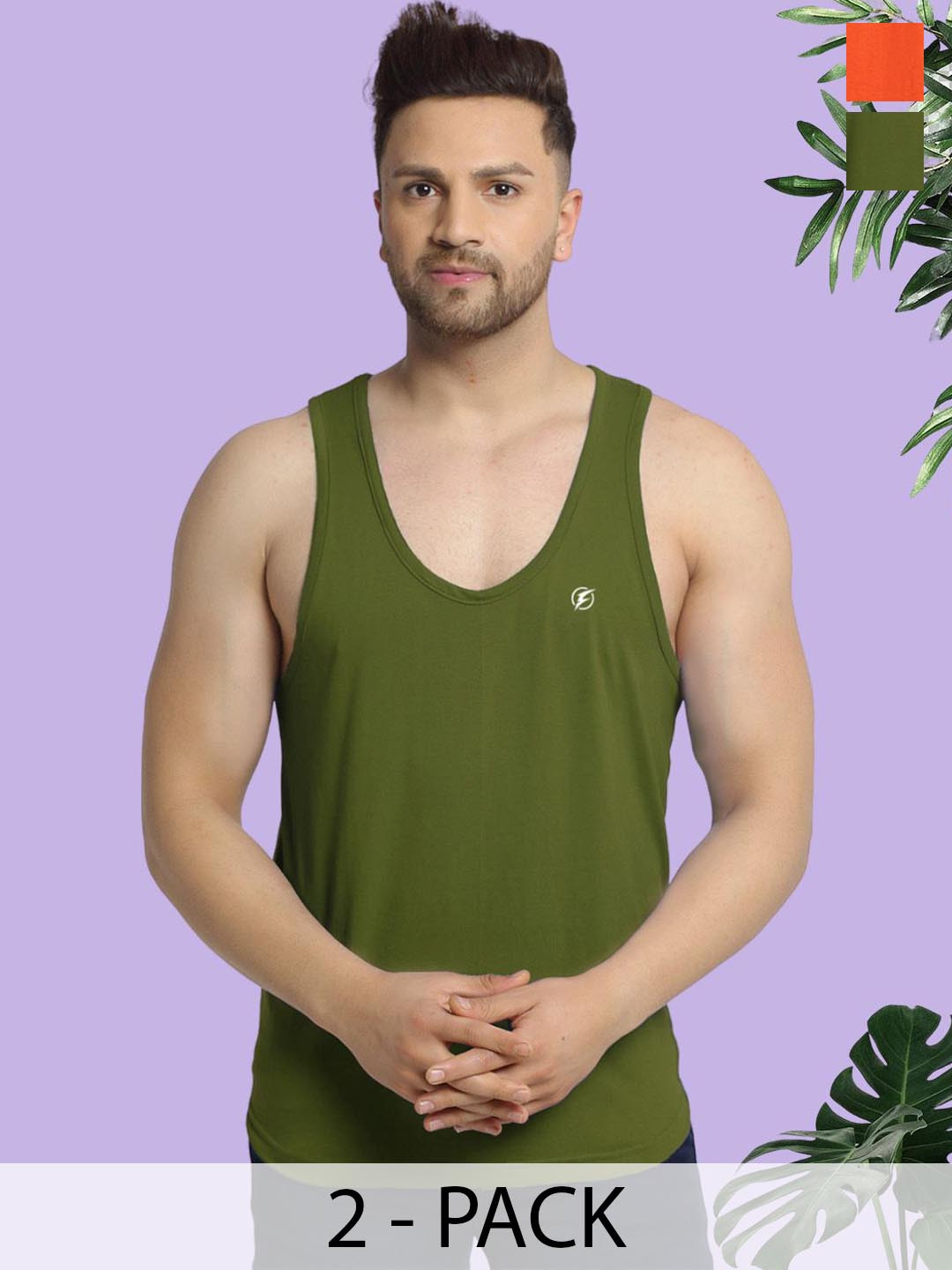 Friskers Men Pack Of 2 Cotton Anti-Bacterial Innerwear Vest C-08-34