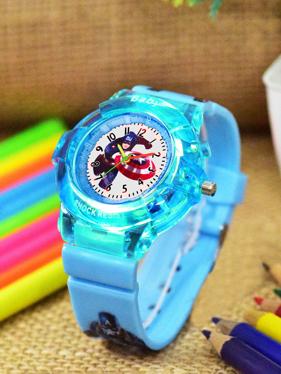 Shocknshop Boys Printed Dial & Straps Analogue Watch 336 Captain SkyBlue