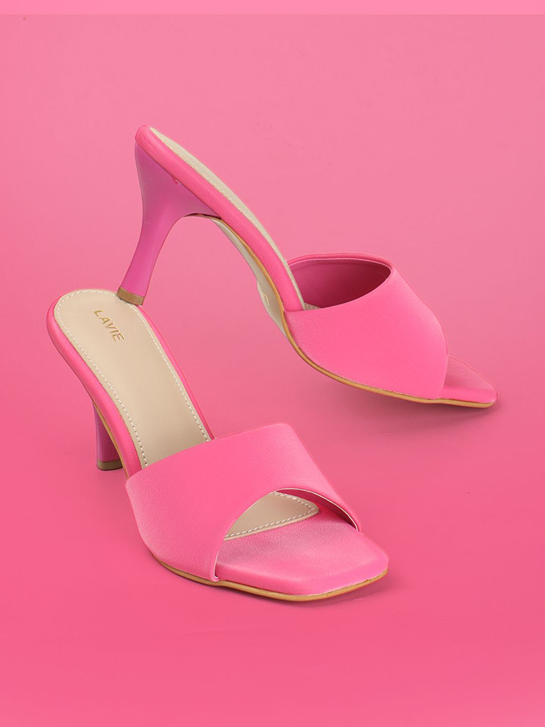 Lavie Kitten Pumps Fuchsia Pink Open Toe Women Heels