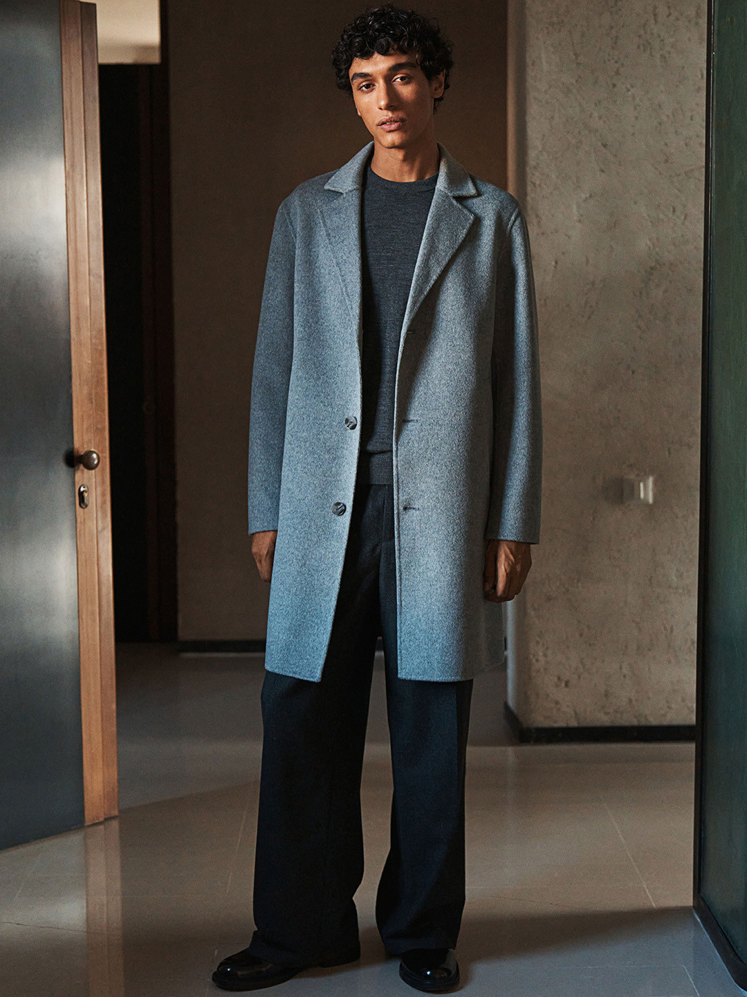 H&M Woolen Men Solid Coat