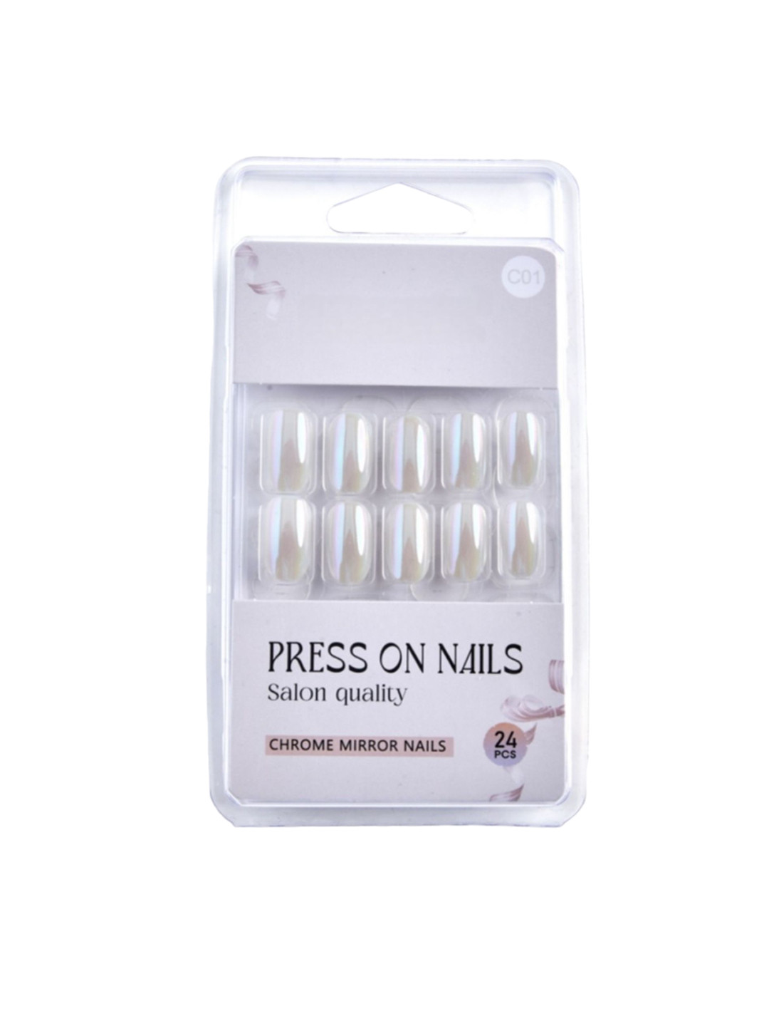 RANORE 24 Pieces Chrome Mirror Press On Nails - C01