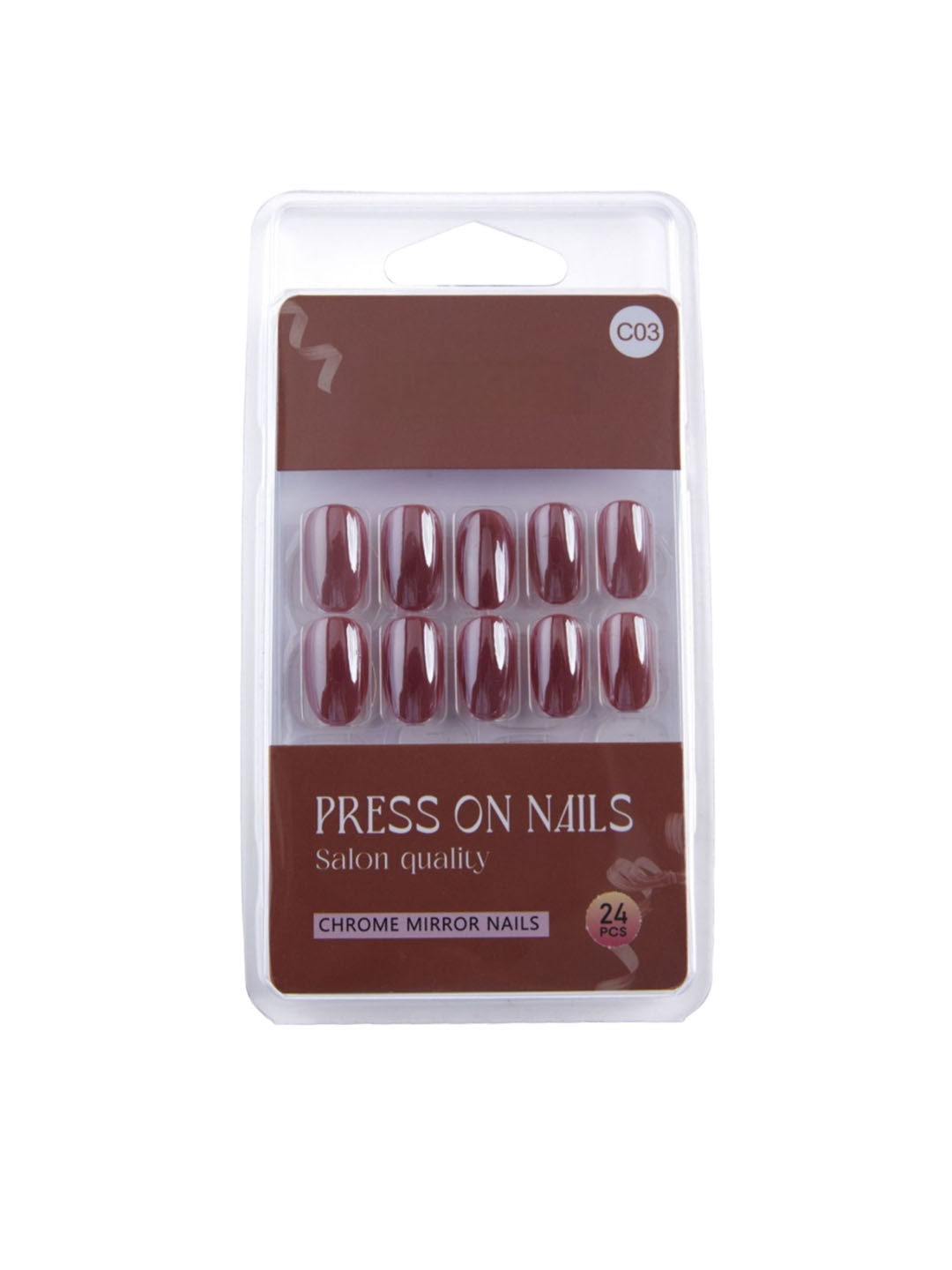 RANORE 24 Pieces Chrome Mirror Press On Nails - C03