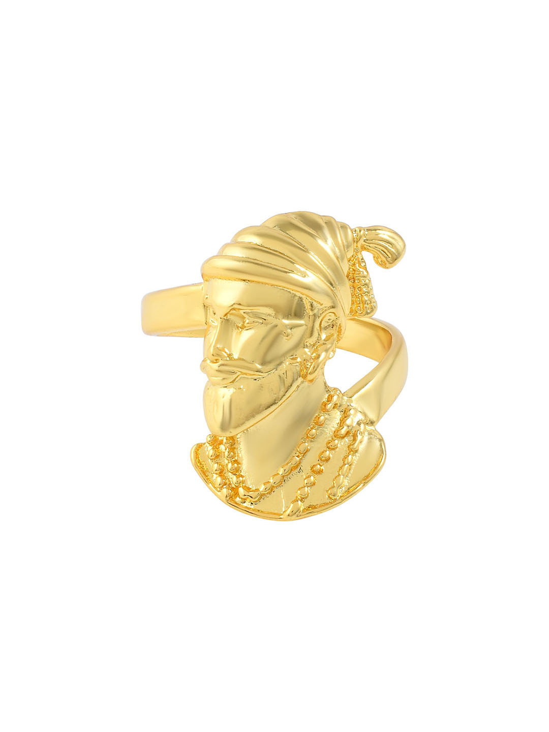 MEMOIR Men Gold-Plated 1 Micron Shivaji Finger Ring