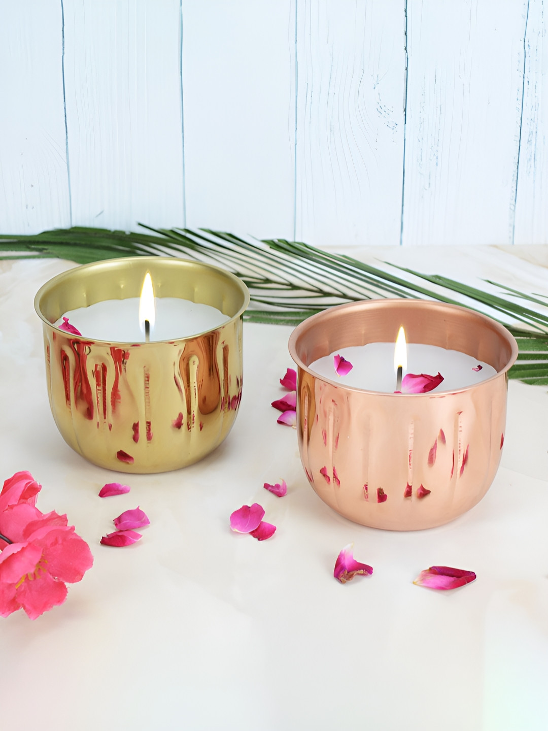 Maison Modern Gold Toned & Copper Toned Midnight Magic Metal 2Pcs Solid Jar Candles