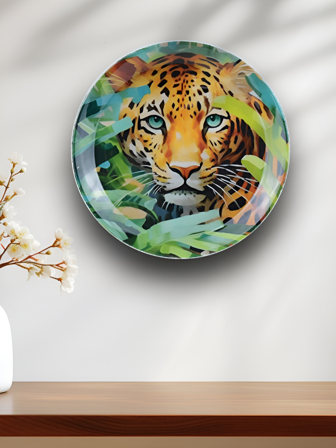 Maison Modern Royal Bengal Tiger Metal Matte Hanging Hall Wall Plates-10In