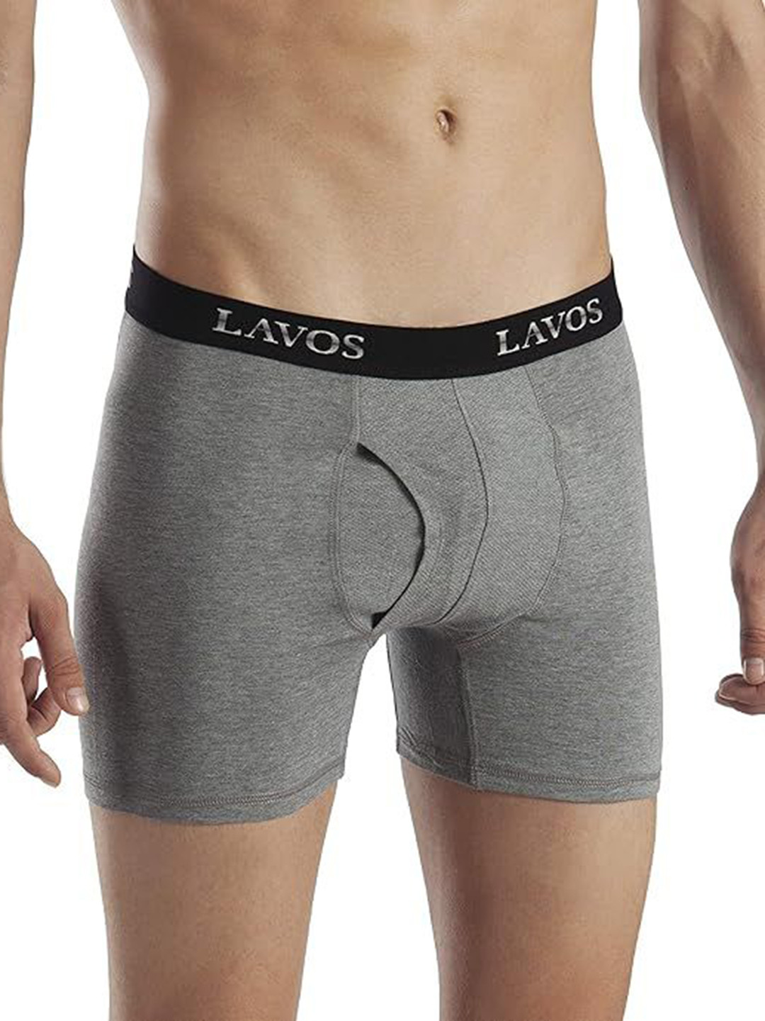 LAVOS Men Mid-Rise Anti Microbial Basic Briefs LM2003HEATHERGREY-L