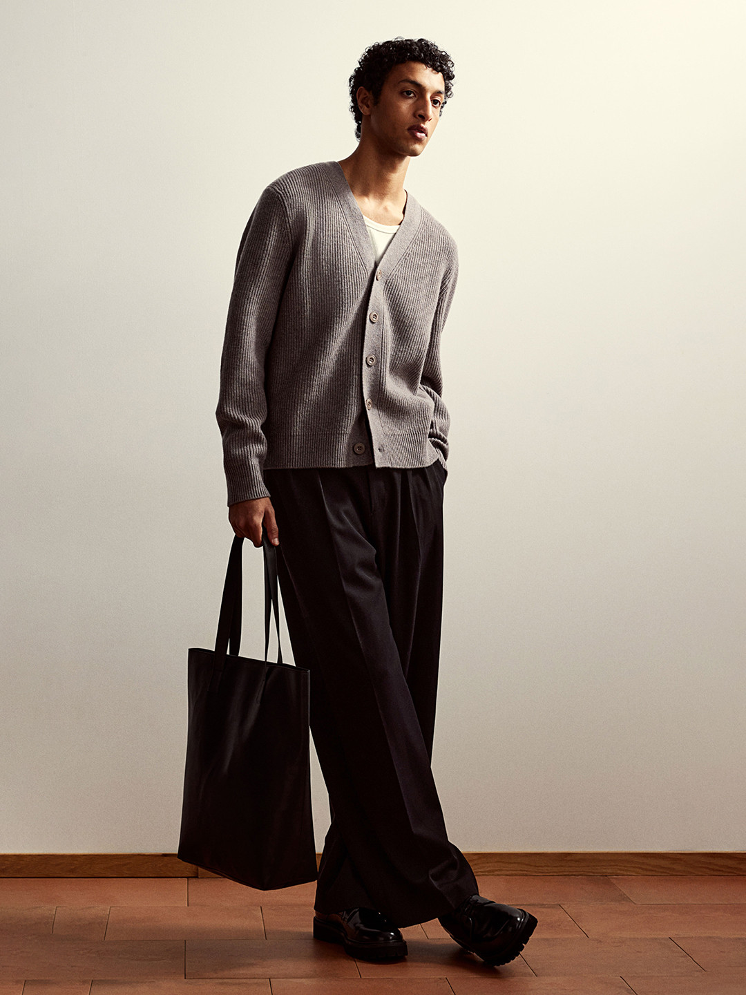 H&M Men Self Design Wool Cardigan