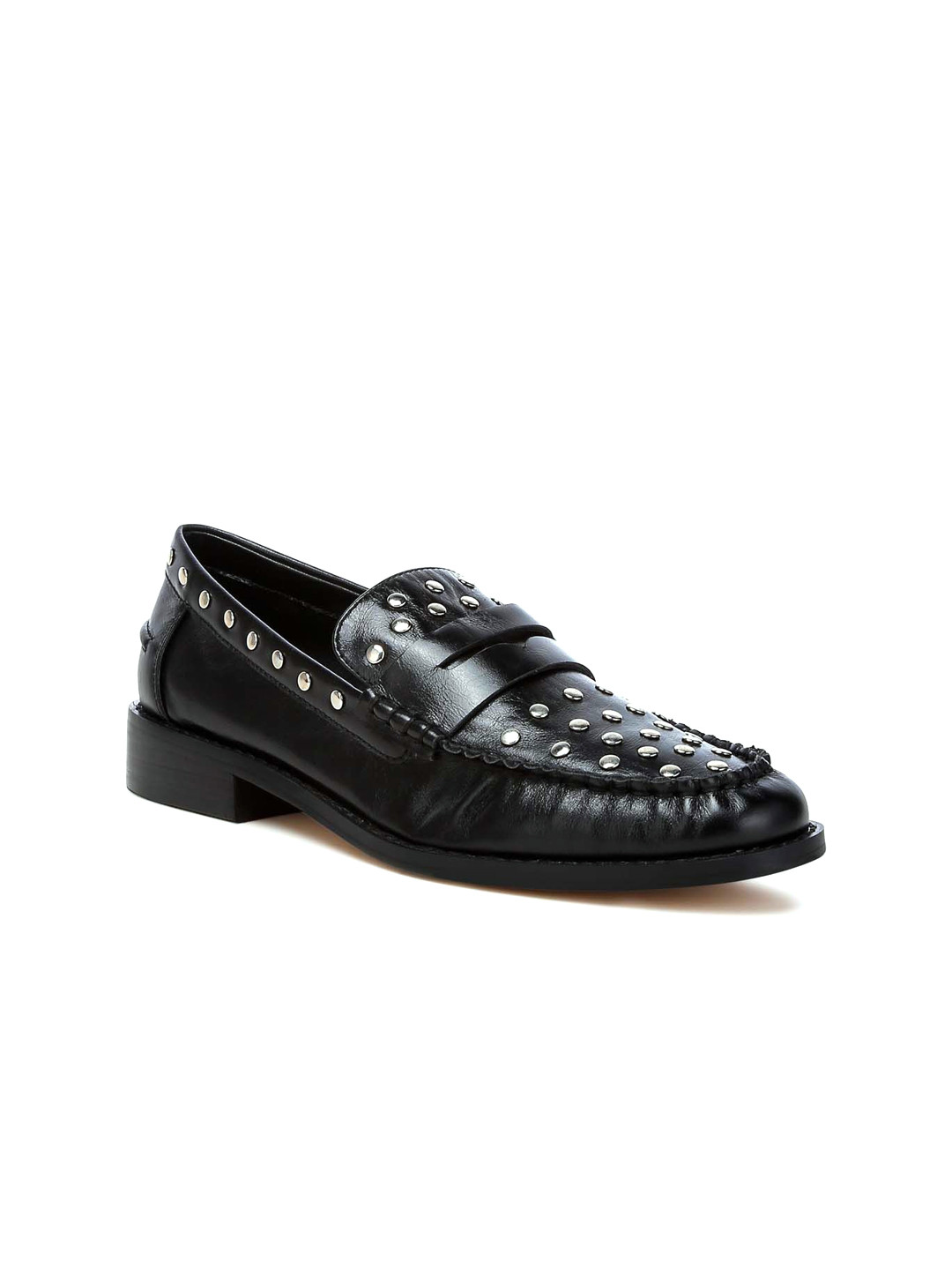 RAG & CO Women Slip-On Pointed Toe Leather Loafers