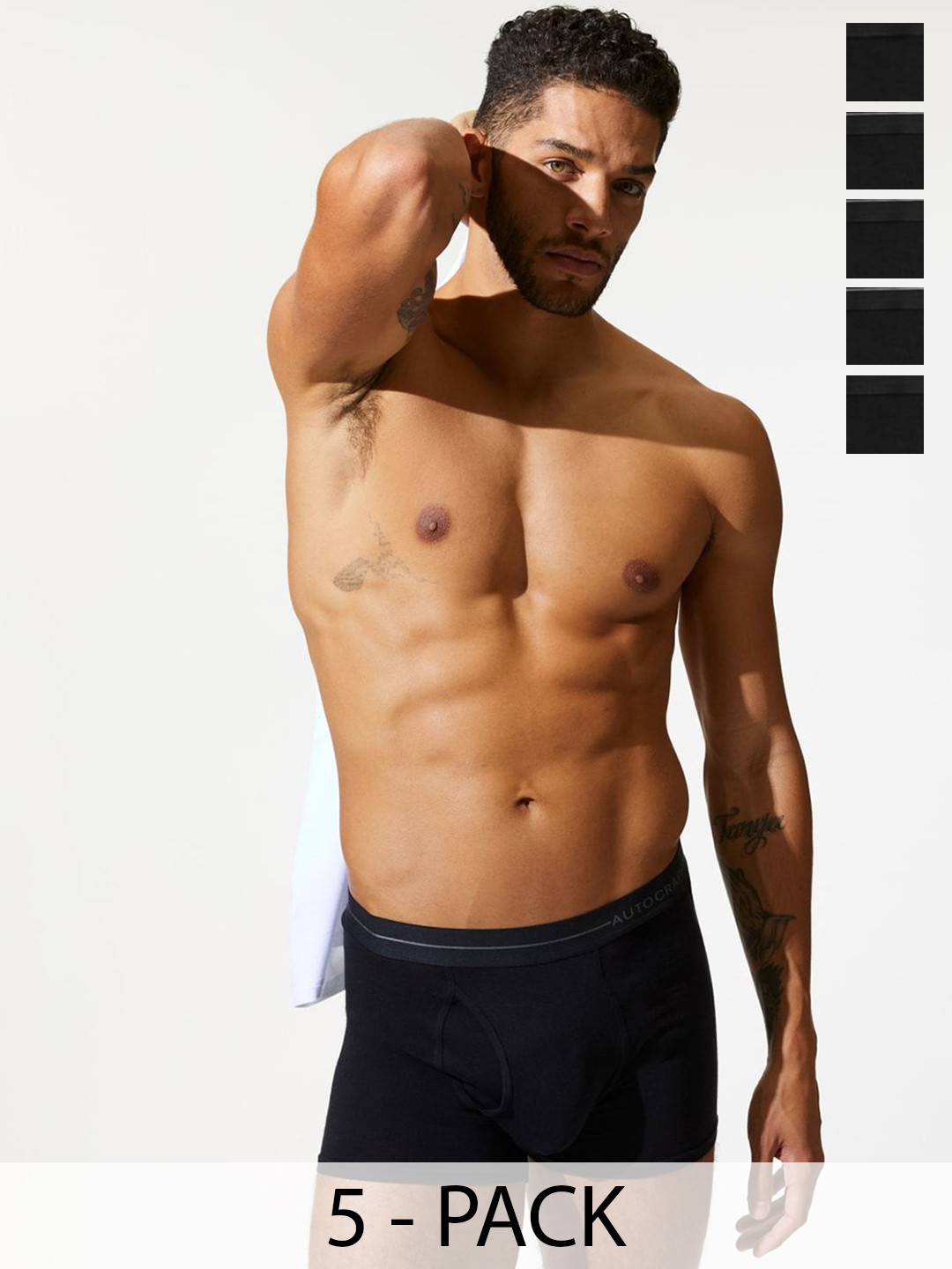 Marks & Spencer Pack Of 5 Men Cotton Short Trunks T145373ABLACK