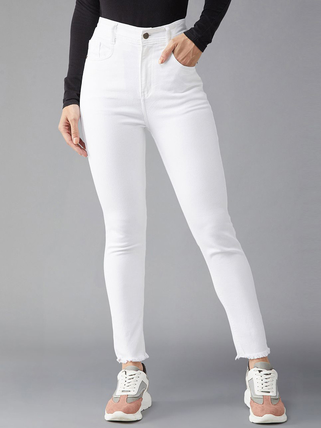 DOLCE CRUDO Women Skinny Fit High-Rise Stretchable Jeans