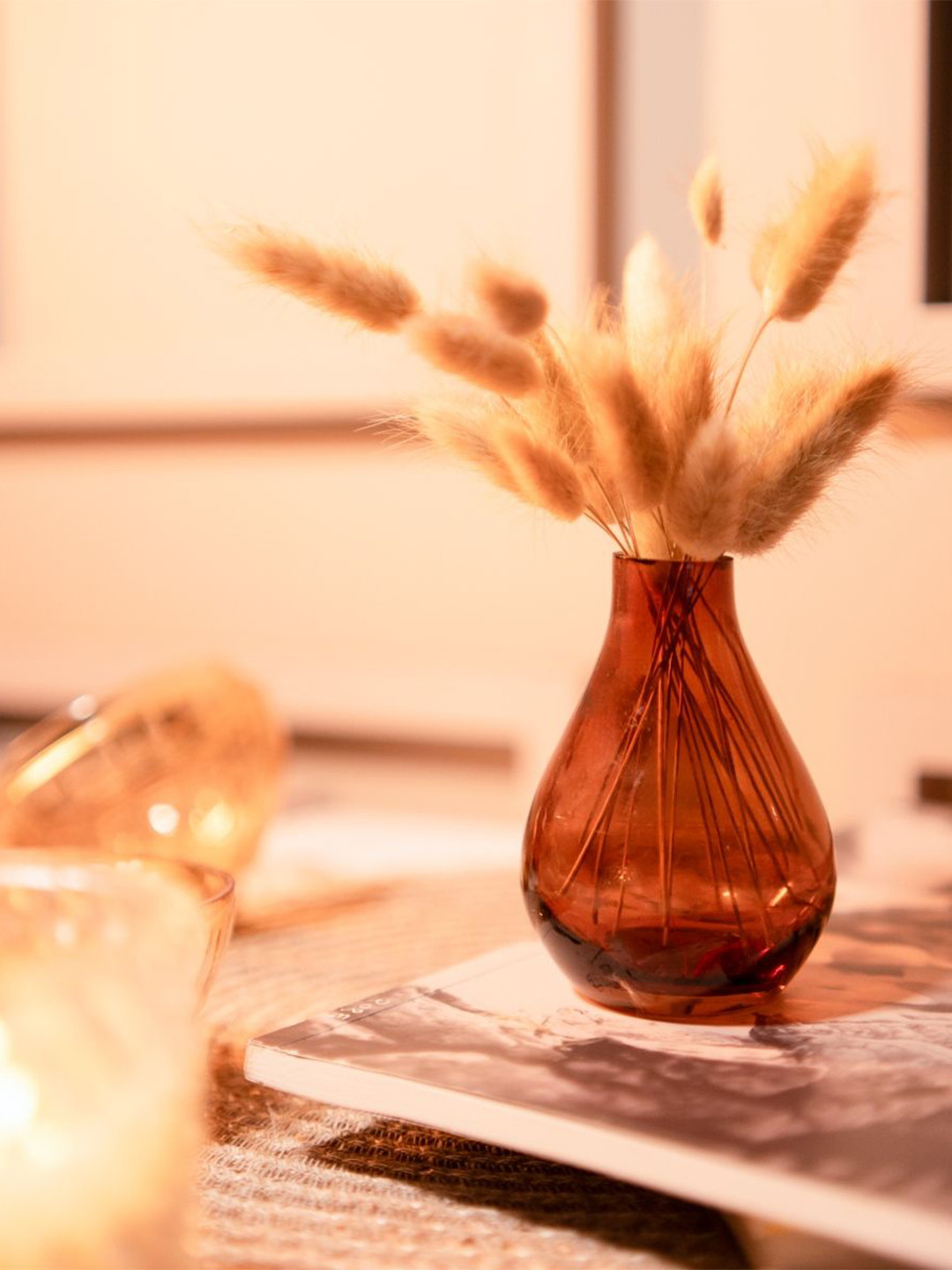 ArteCasa Brown Vase With Dried Flower