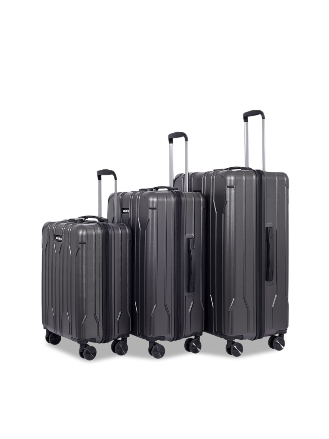 Killer Set Of 3 Hard-Sided Large With Medium & Cabin Trolley Suitcase