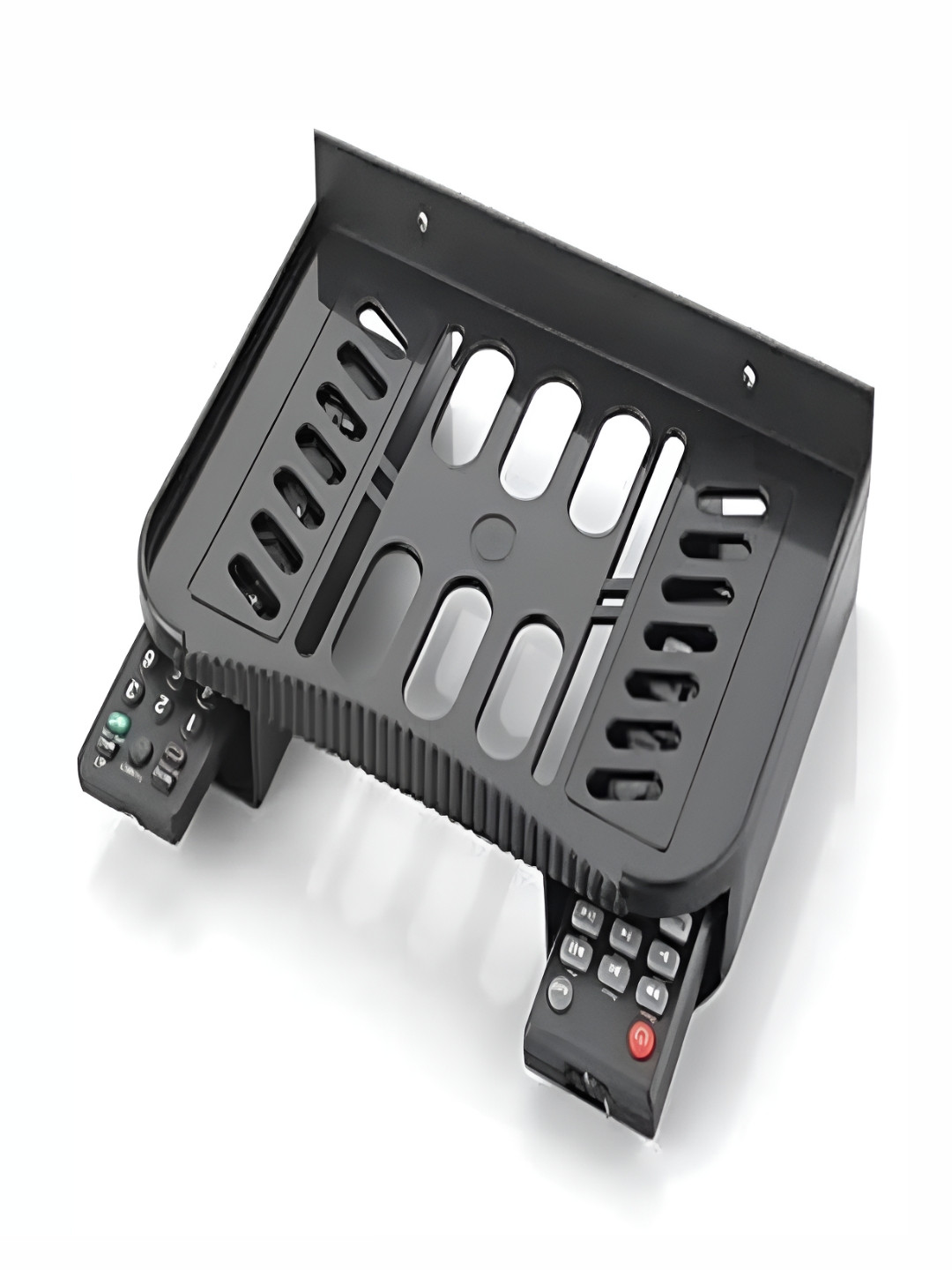 DALUCI Black 2 Pieces MDF Set Top Box Stand with 2 Remote Holder