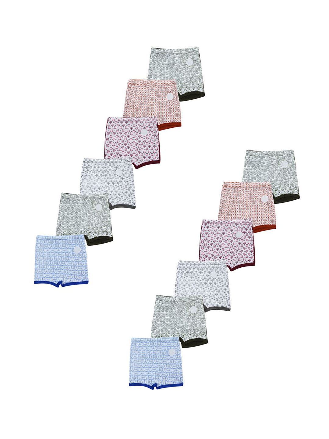 YELLOWDELIGHT Boys 12-Pcs Printed Cotton Boxer BriefsYD 673 Gaja (b) white drawer