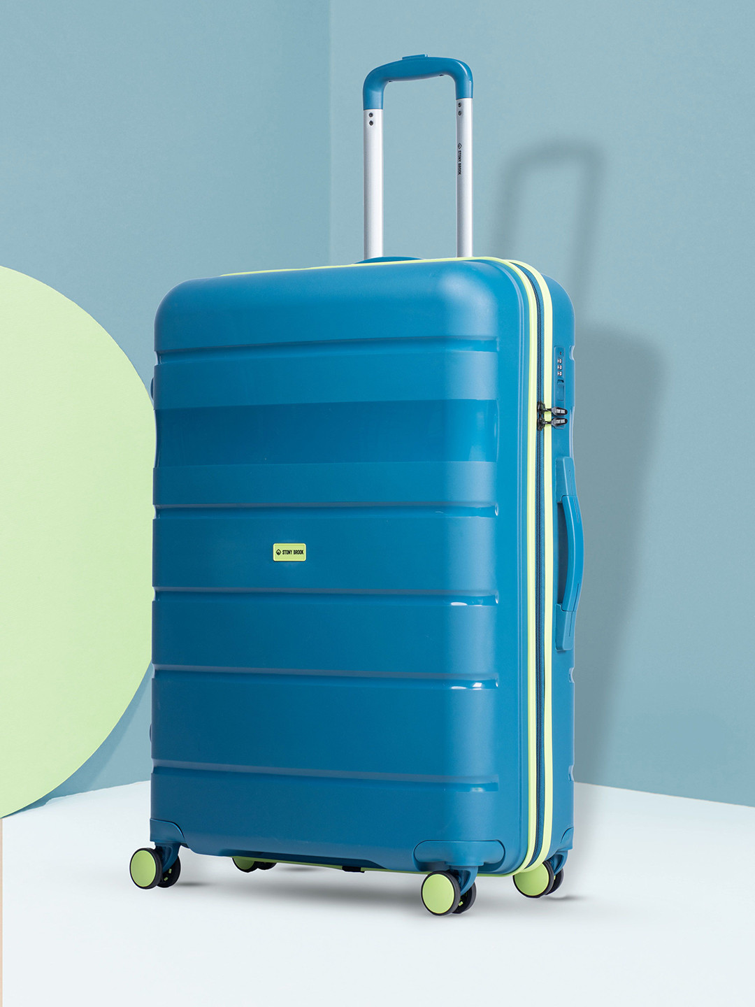 Stony Brook by Nasher Miles Unisex Saturn Striped Hard-Sided Large Trolley Bag