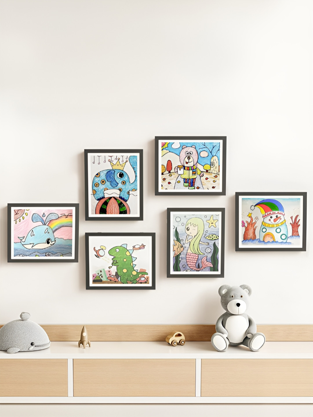 Art Street Brown A4 Size Children Picture Frames Wall Art 9.2x12.6 Inch