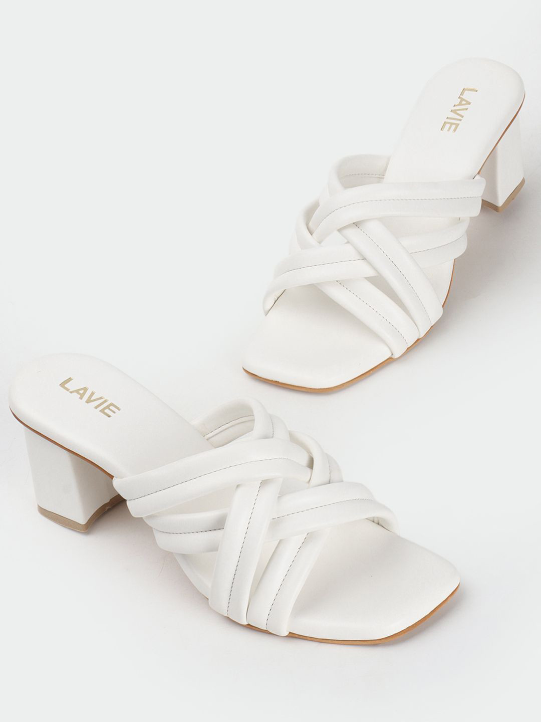 Lavie Kitten Pumps White Open Back Women Heels