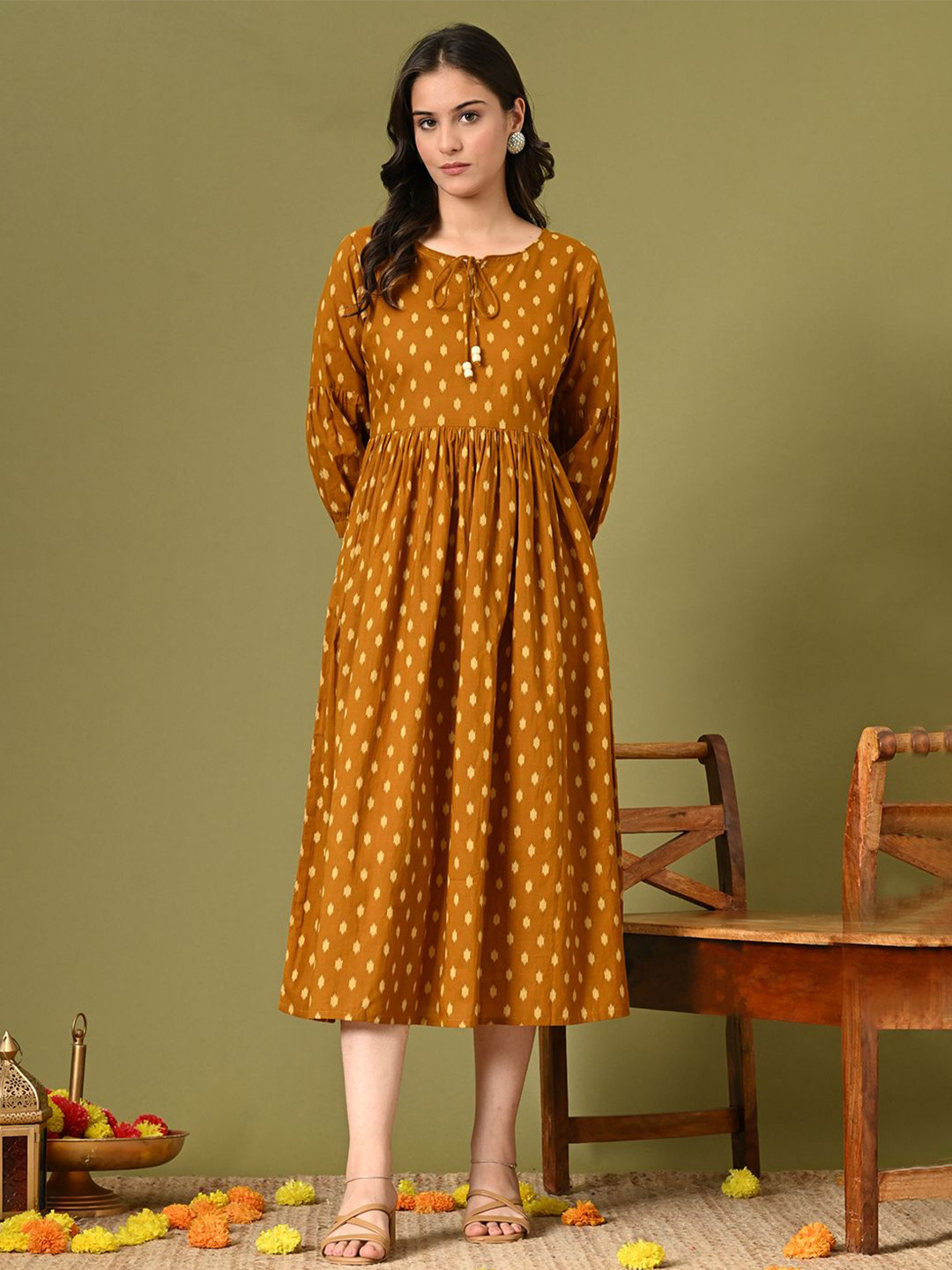 DECKEDUP Print Midi Dress