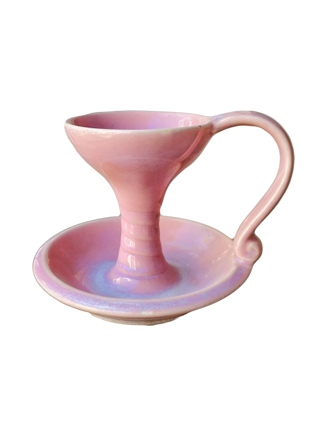 BODHI HOUSE Pink Textured Ceramic Dhoop Dani