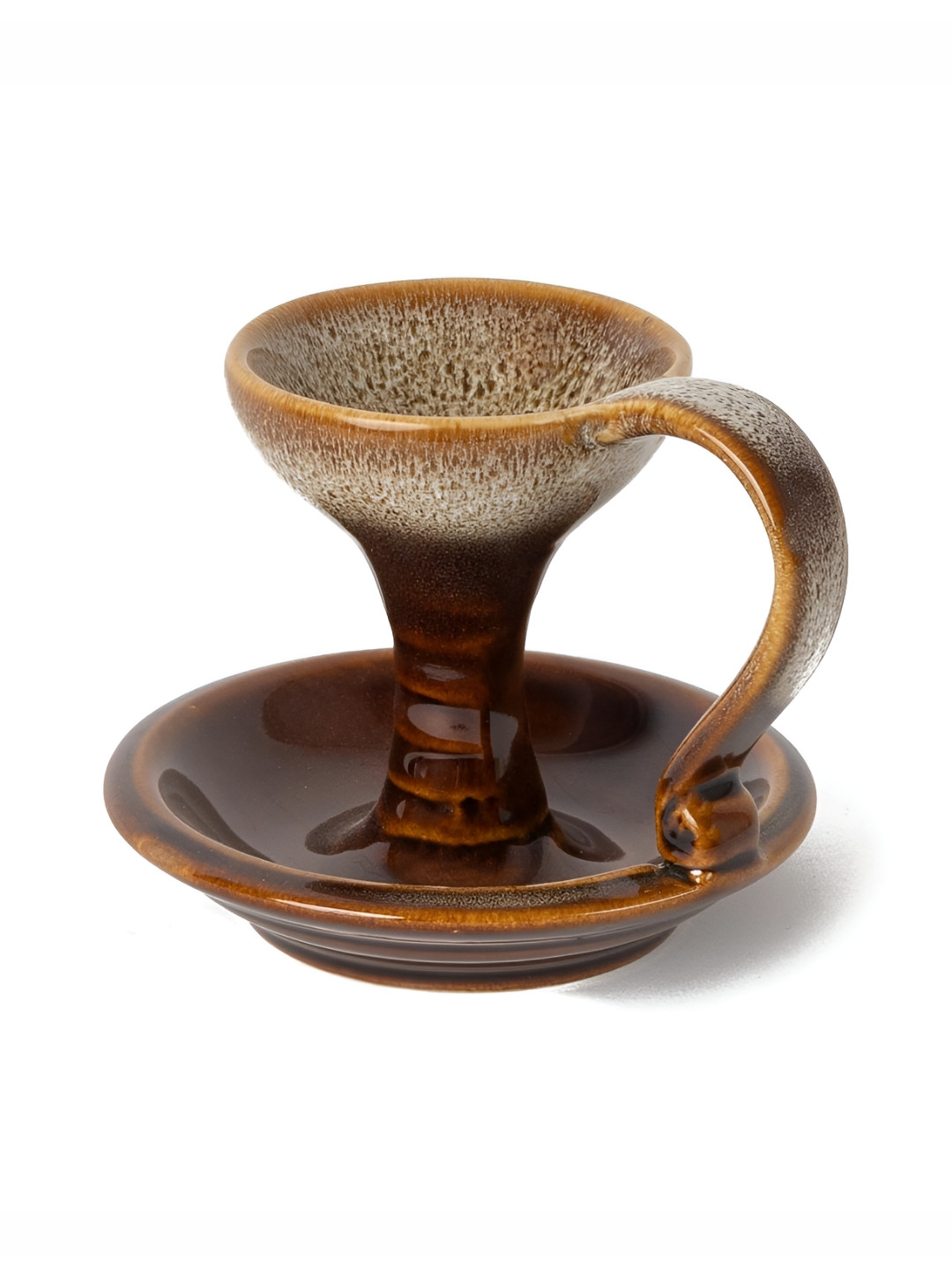 BODHI HOUSE Brown & Beige Printed Ceramic Incense Burner