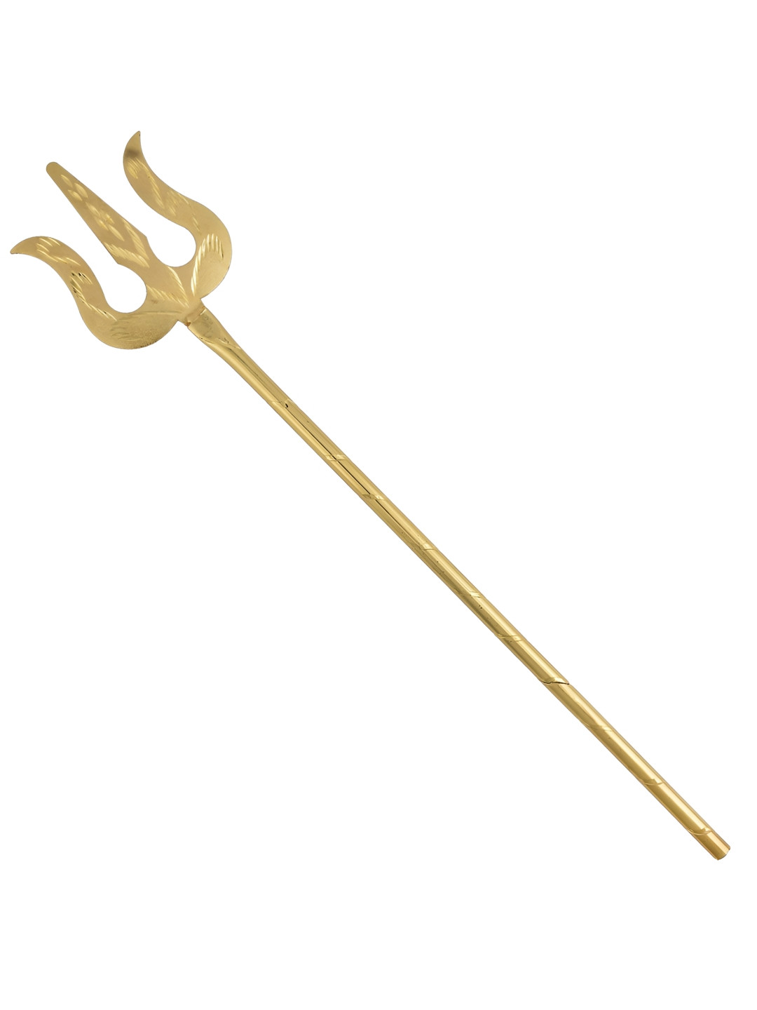 MEMOIR Trishul Gold Brass Metallic Prayer Room Hand-Crafted Medium Showpiece - 12 Inches
