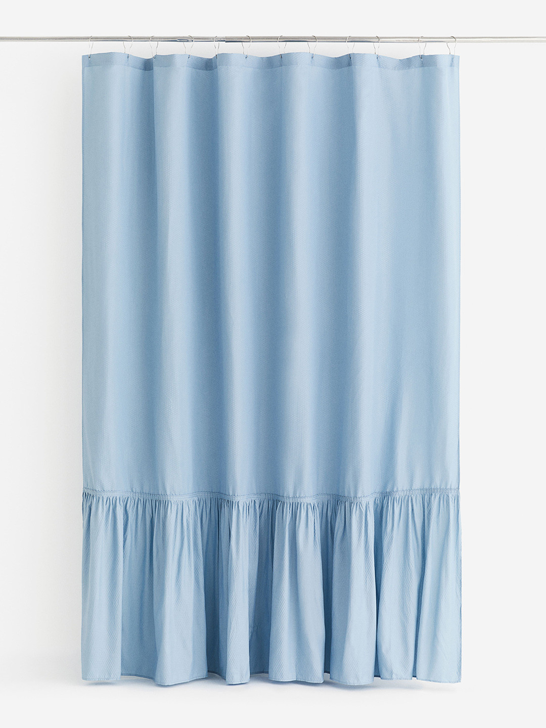 H&M Blue Flounce-Trimmed Shower Curtain