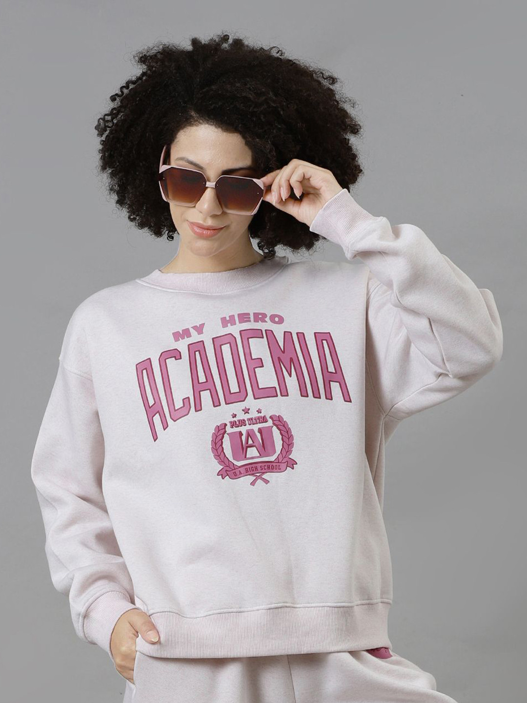 Free Authority My Hero Academia Printed Relaxed Fit Sweatshirt