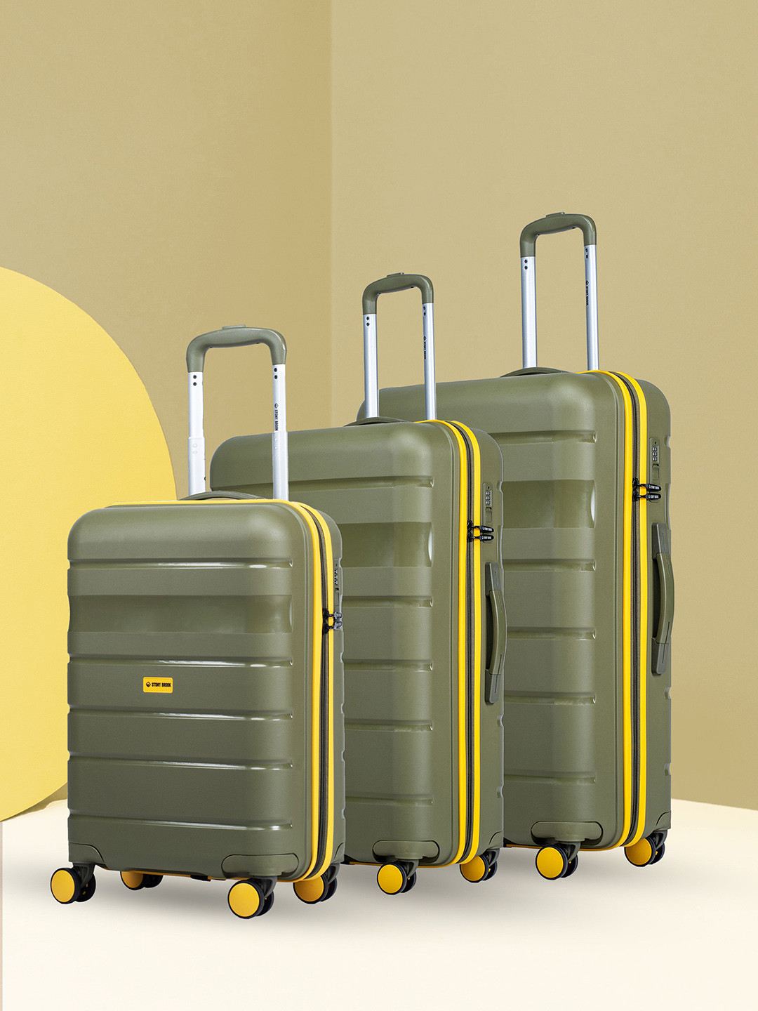Stony Brook by Nasher Miles Set Of 3 Hard-Sided Trolley Bags