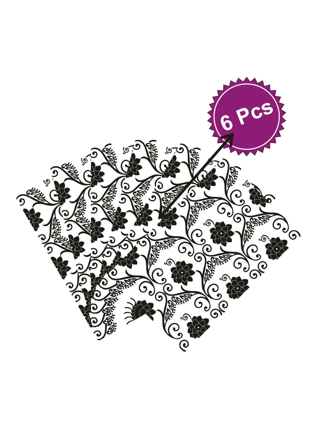 LooMantha Transparent and White 6 Pieces Floral Printed Table Placemats