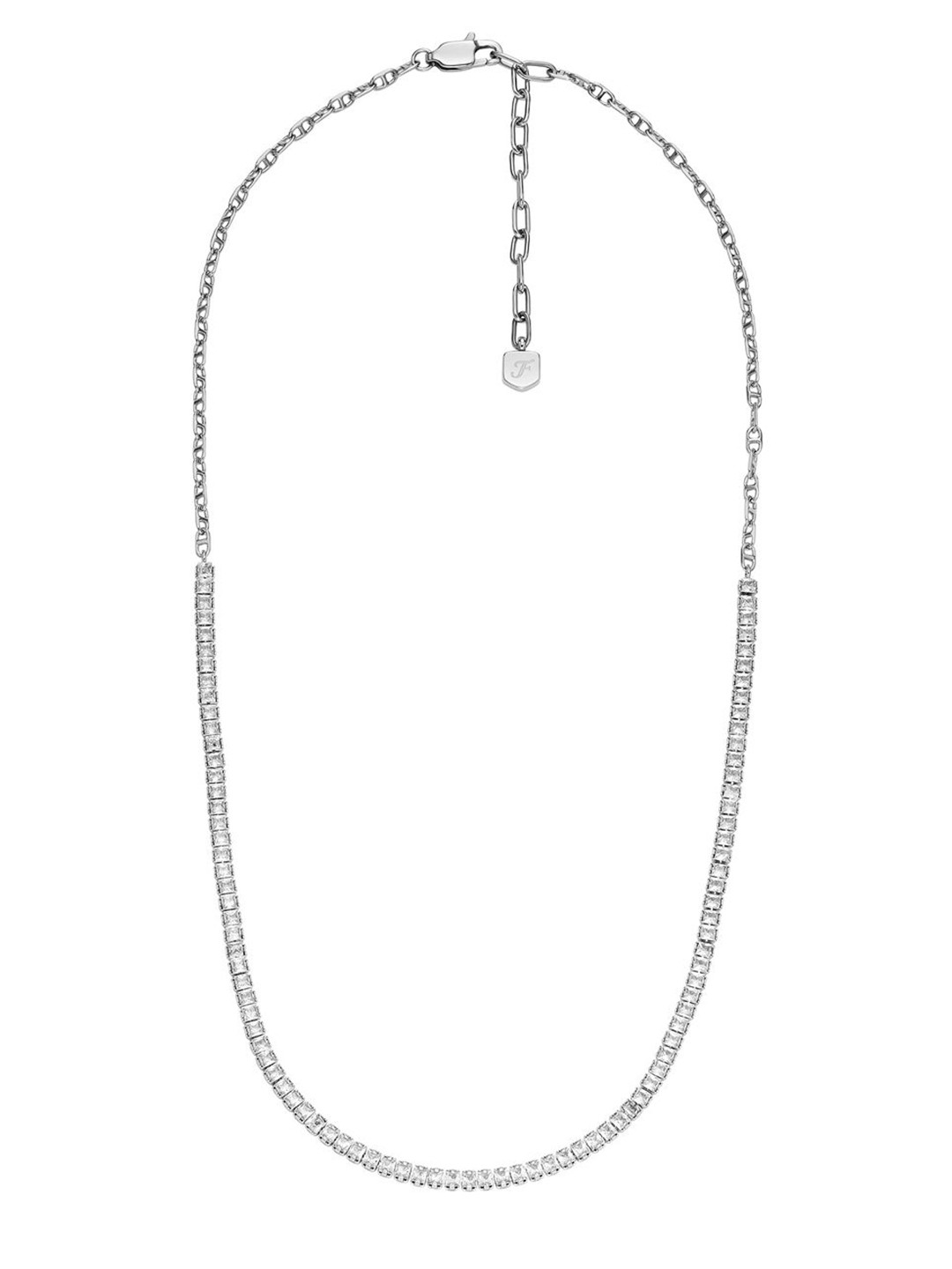 Fossil Heritage Stainless Steel Stone Stuuded Minimal Chain