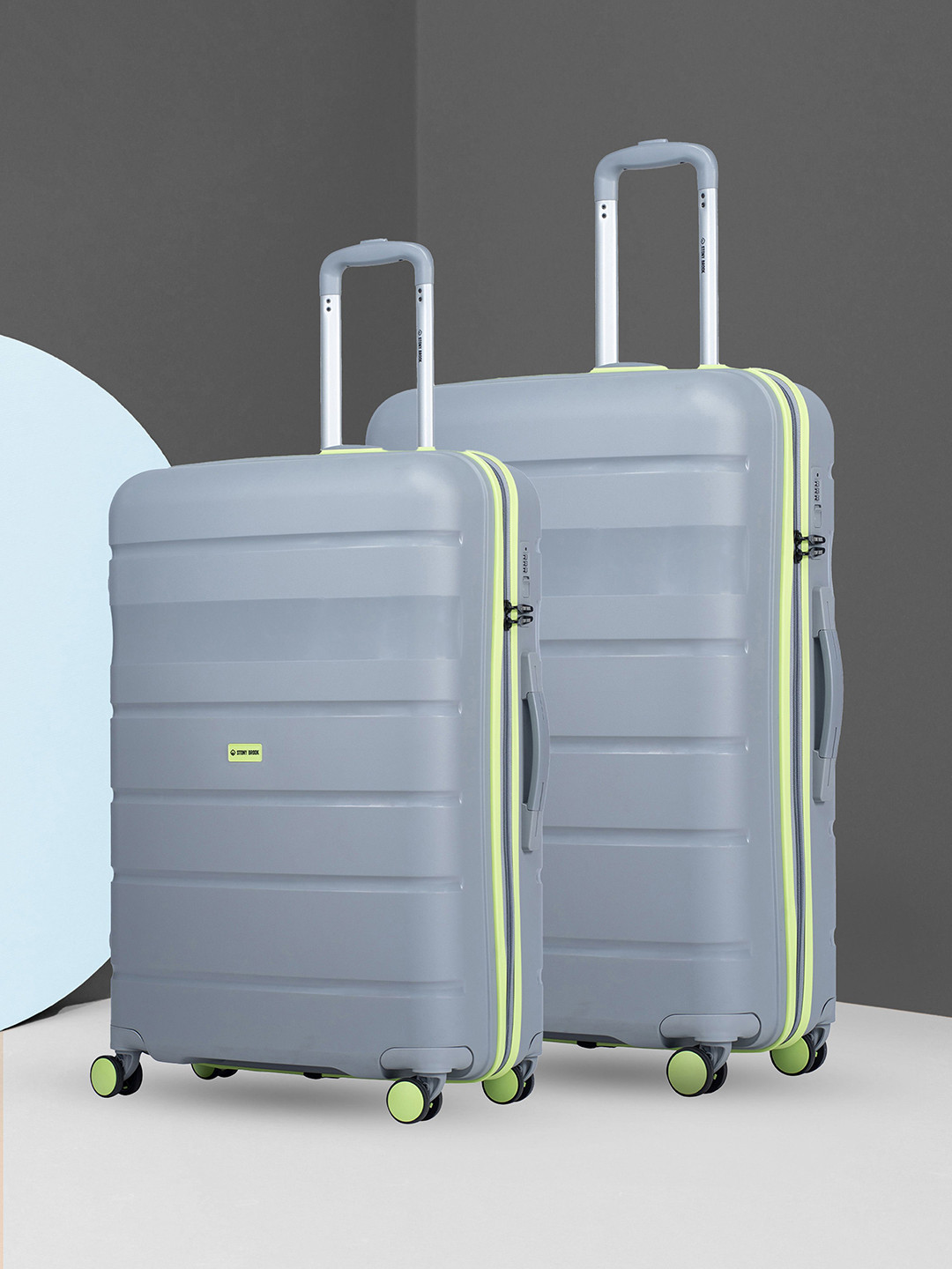 Stony Brook by Nasher Miles Saturn Set Of 2 Textured Hard-Sided Trolley Bags