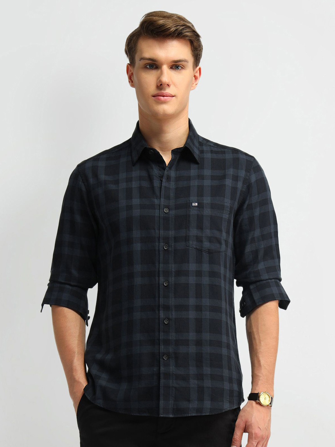Arrow Sport Men Manhattan Slim Fit Opaque Checked Casual Shirt