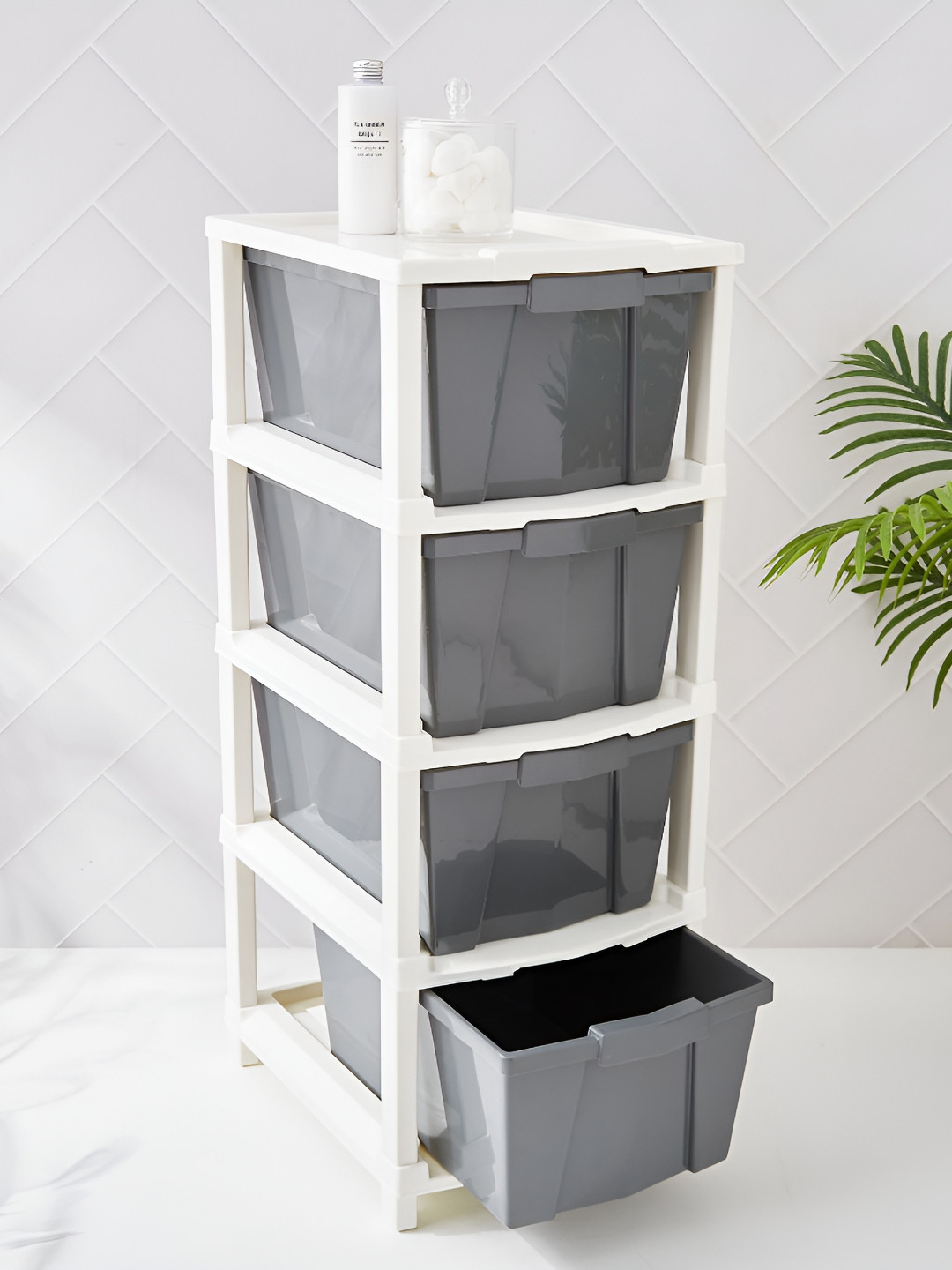 Home Centre Grey Multi-Utility 4-Tier Organisers