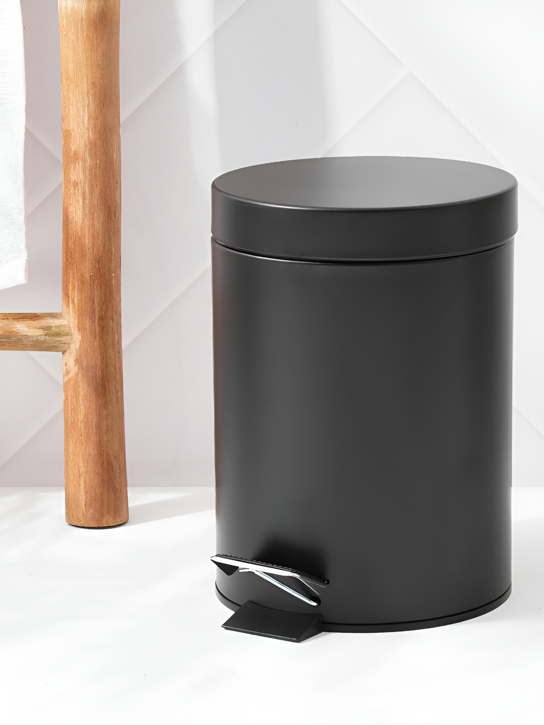 Home Centre Black Stainless Steel Pedal Waste Bin - 3L