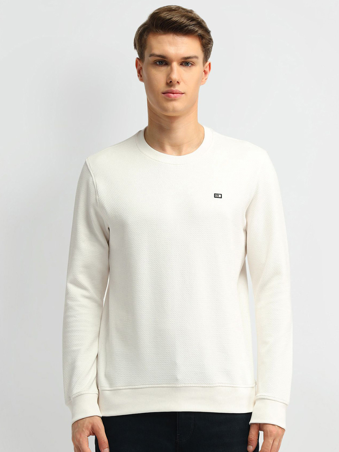 Arrow Sport Men Self Design Pullover Sweatshirt