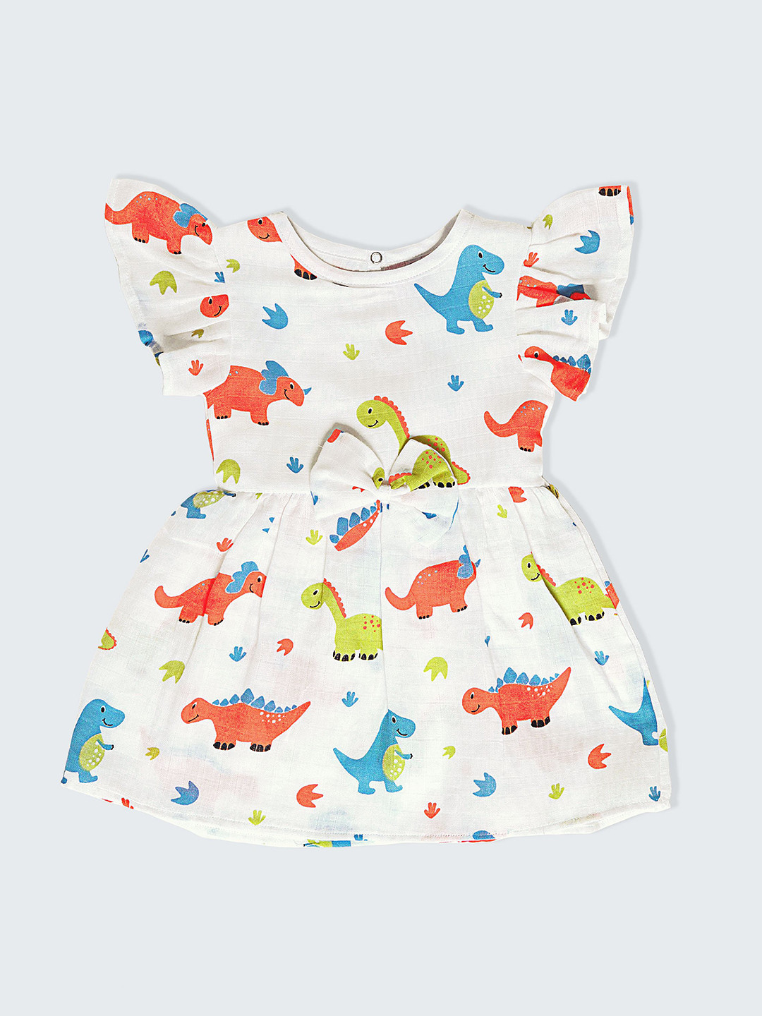FEBVIBE Print Organic Cotton Girls Fit & Flare Dress