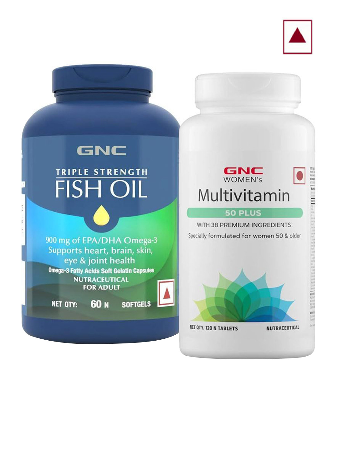 GNC Set of 2 Triple Strength Fish Oil - 60 N Tablet & Multivitamin -120 N Tablet