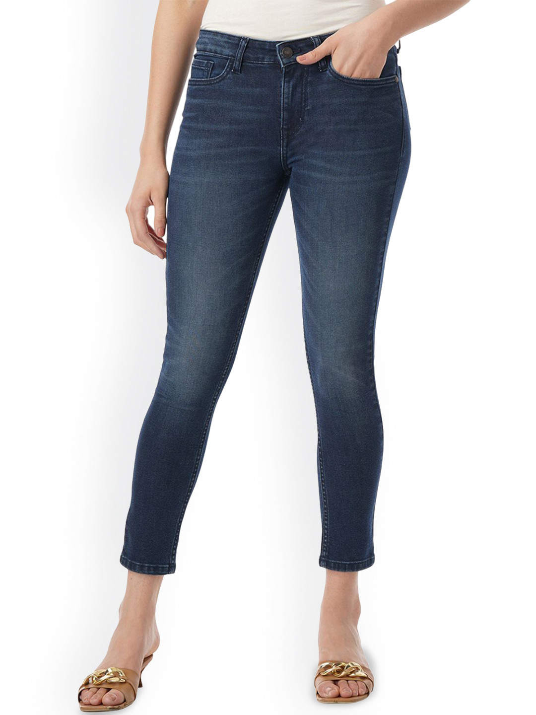 INKD Women Skinny Fit Light Fade Stretchable Jeans