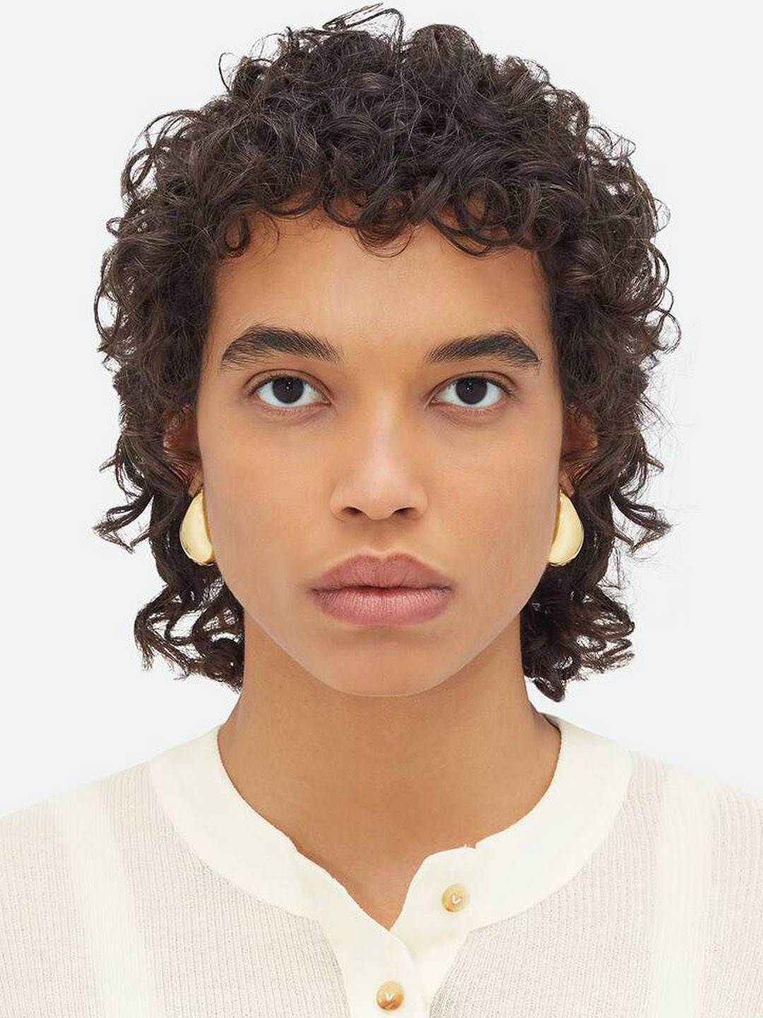 styledose Sterling Silver Gold-Plated Teardrop Stud Earrings