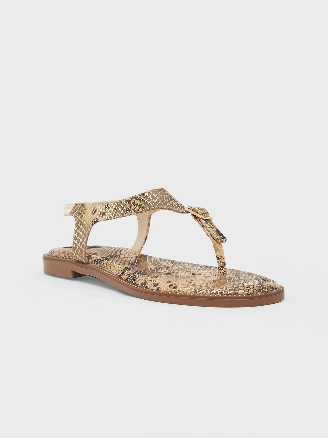 Sole To Soul Women Printed T-Strap Flats