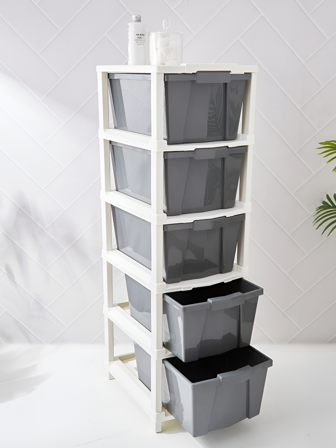 Home Centre Grey Multi-Utility 5-Tier Organisers