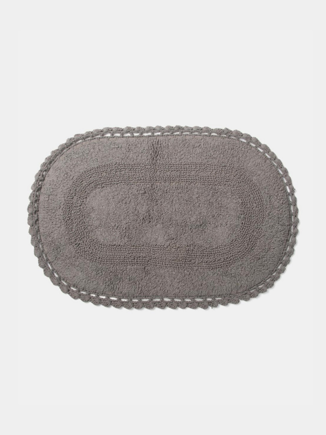 Fabindia Grey Cotton Woven Bathmat