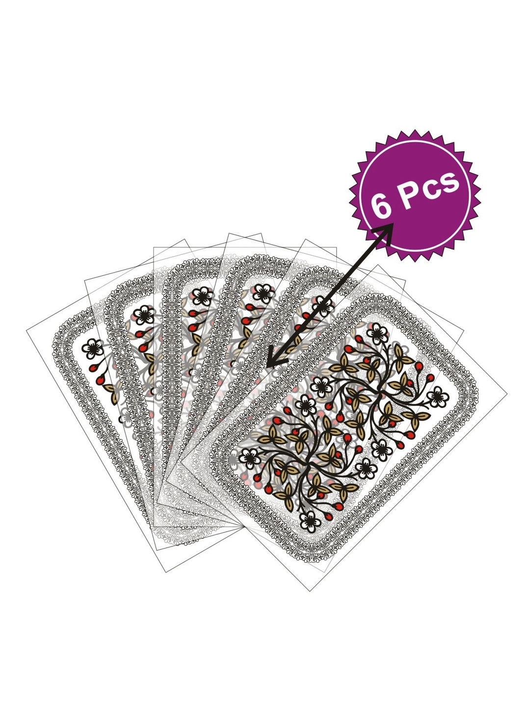 LooMantha Black and White 6 Pieces Floral Printed Table Placemats