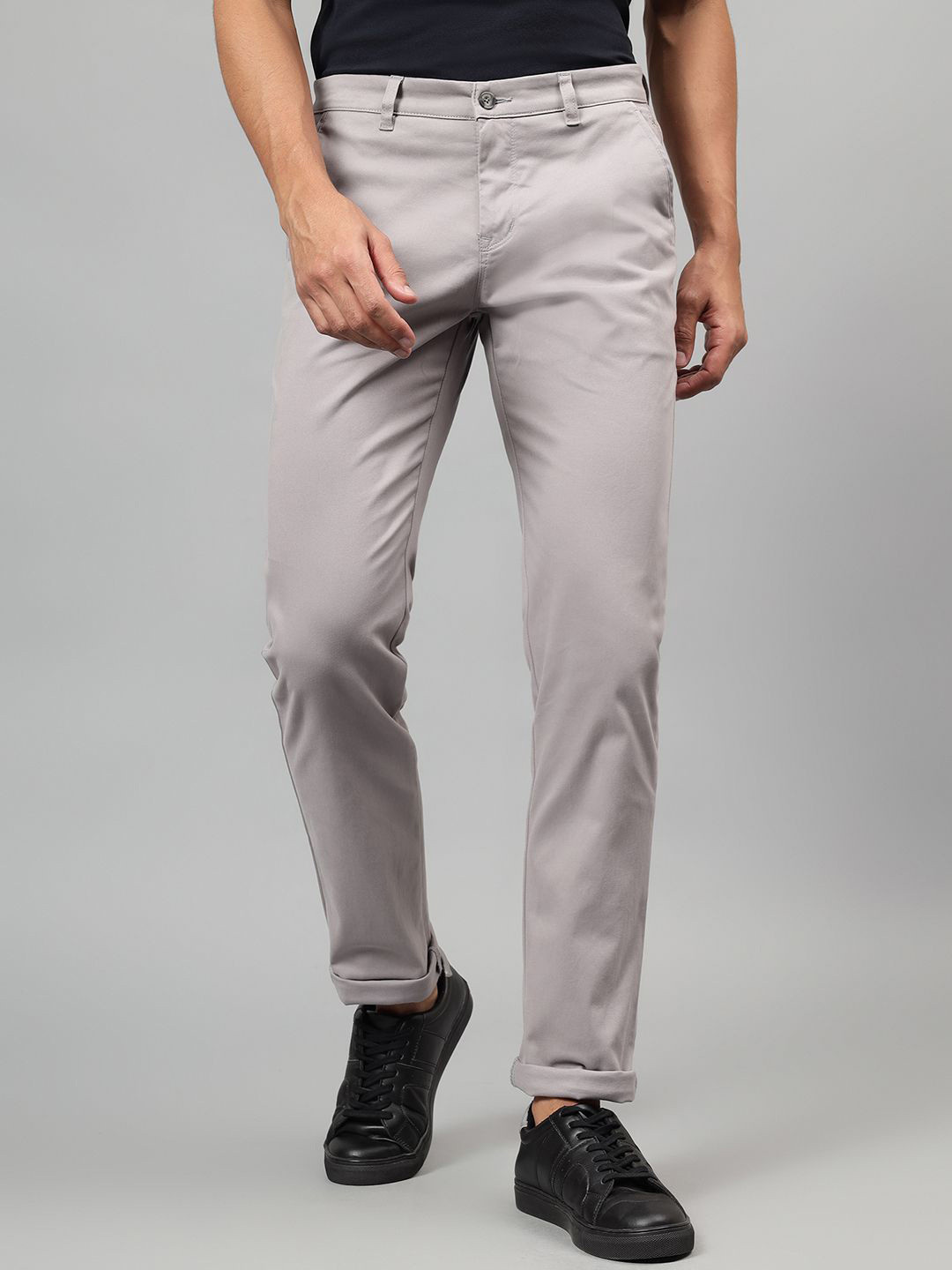 Cantabil Men Cotton Mid-Rise Regular Fit Trousers
