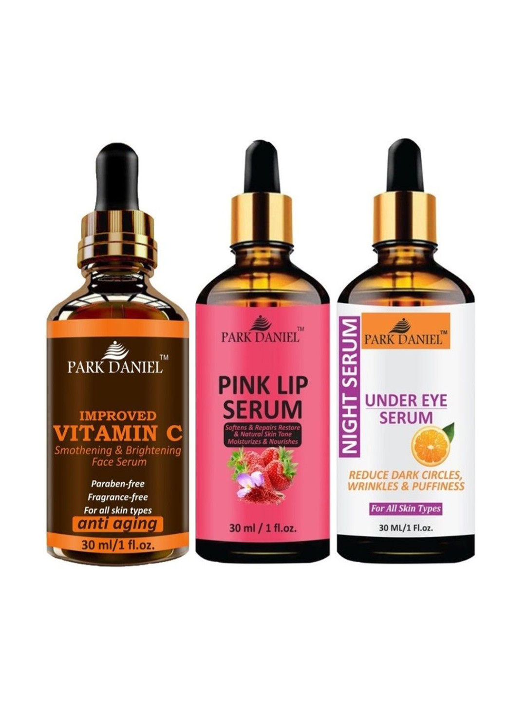 Park Daniel Set of Vitamin C, Pink Lip & Under Eye Serum - 30 ml Each