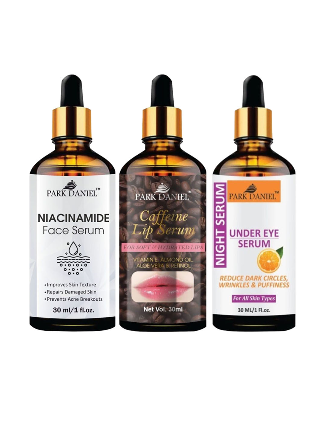 Park Daniel Set of Face Serum + Under Eye Serum + Lip Serum - 30 ml each